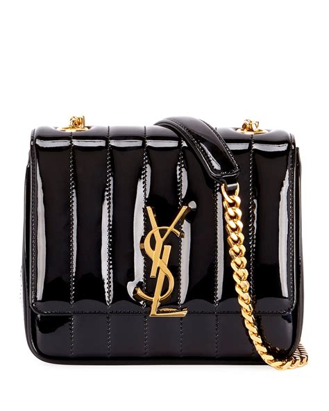 ysl vicky patent bag|Saint Laurent Vicky Small Quilted Patent Leather Crossbody .